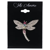 Mi Amore Dragonfly Brooch-Pin Silver-Tone/Multicolor