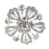 Mi Amore Flower Brooch-Pin Silver-Tone