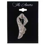 Mi Amore Scarf Brooch-Pin Silver-Tone