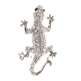Mi Amore Lizard Brooch-Pin Silver-Tone/Black