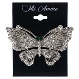 Mi Amore Butterfly Brooch-Pin Silver-Tone/Green