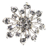 Mi Amore Flower Brooch-Pin Silver-Tone