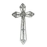 Mi Amore Cross Brooch-Pin Silver-Tone