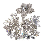 Mi Amore Flower Statement Brooch-Pin Silver-Tone