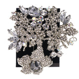 Mi Amore Flower Statement Brooch-Pin Silver-Tone