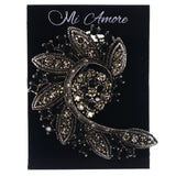 Mi Amore Brooch-Pin Black/Silver-Tone