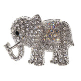 Mi Amore Elepant AB Finish Brooch-Pin Silver-Tone