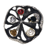 Mi Amore Flower Brooch-Pin Black/Multicolor