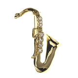 Mi Amore Saxophone Brooch-Pin Gold-Tone/Silver-Tone