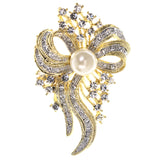 Mi Amore Bow Brooch-Pin Gold-Tone/Silver-Tone