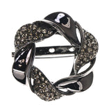 Mi Amore Brooch-Pin Silver-Tone/Black