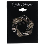 Mi Amore Brooch-Pin Silver-Tone/Black