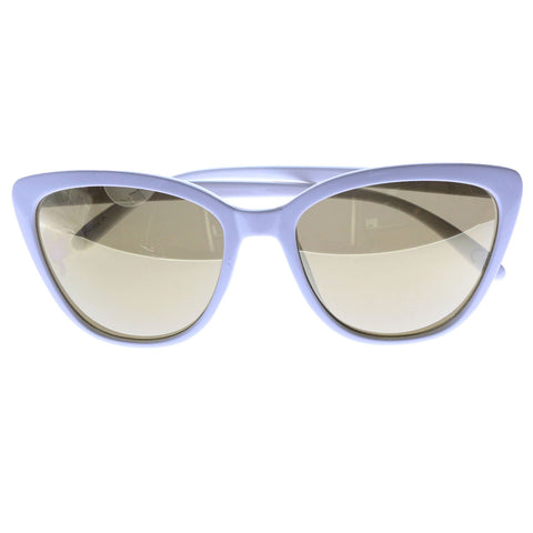 Mi Amore UV protection Scratch resistant Vintage Style Sunglasses White & Brown