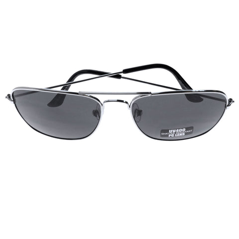 Mi Amore UV protection Shatter resistant Polycarbonate Aviator-Sunglasses Silver-Tone & Black