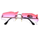 Mi Amore UV protection United States of America design Rimless-Sunglasses Gold-Tone & Red