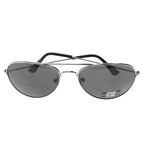 Mi Amore UV protection Shatter resistant Polycarbonate Aviator-Sunglasses Silver-Tone & Black
