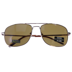 Mi Amore UV protection Shatter resistant Polycarbonate Aviator-Sunglasses Gold-Tone & Brown