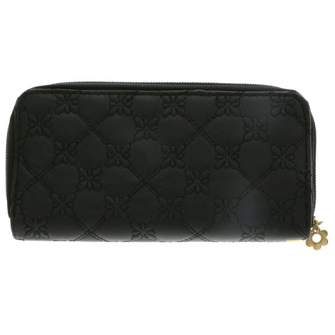 Mi Amore Flower Clutch Wallet Black/Gold-Tone