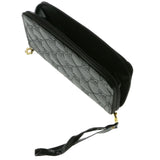 Mi Amore Flower Clutch Wallet Black/Gold-Tone