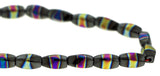 6X12mm Magnetic Hematite Twist With Rainbow Center MH63 - Mi Amore