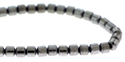 6mm Magnetic Hematite Silverplated Drum MH64 - Mi Amore