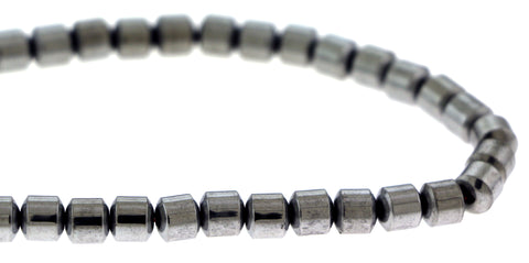6mm Magnetic Hematite Silverplated Drum MH64 - Mi Amore