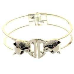 Mi Amore Hinged Jaguar Fashion-Bracelet Silver-Tone