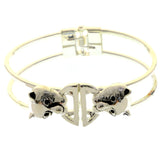 Mi Amore Hinged Jaguar Fashion-Bracelet Silver-Tone