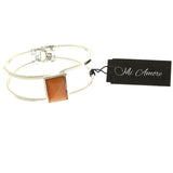 Mi Amore Hinged Fashion-Bracelet Silver-Tone/Orange