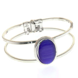Mi Amore Hinged Fashion-Bracelet Silver-Tone/Blue
