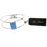 Mi Amore Hinged Fashion-Bracelet Silver-Tone/Blue