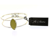 Mi Amore Hinged Fashion-Bracelet Silver-Tone/Yellow