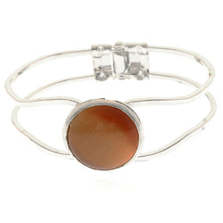 Mi Amore Hinged Fashion-Bracelet Silver-Tone/Orange