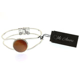 Mi Amore Hinged Fashion-Bracelet Silver-Tone/Orange