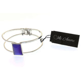 Mi Amore Hinged Fashion-Bracelet Silver-Tone/Blue