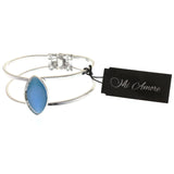 Mi Amore Hinged Fashion-Bracelet Silver-Tone/Blue