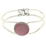 Mi Amore Hinged Fashion-Bracelet Silver-Tone/Pink