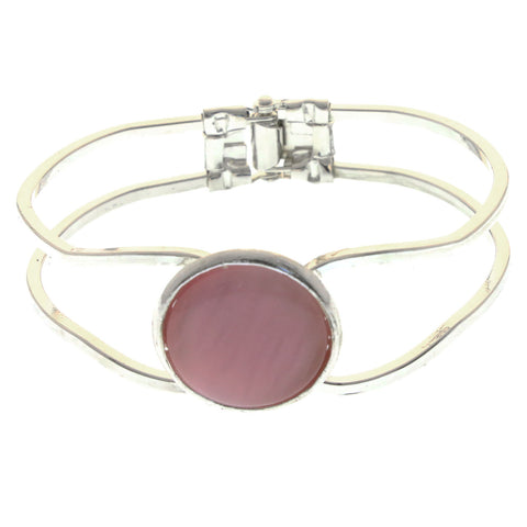 Mi Amore Hinged Fashion-Bracelet Silver-Tone/Pink
