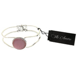 Mi Amore Hinged Fashion-Bracelet Silver-Tone/Pink
