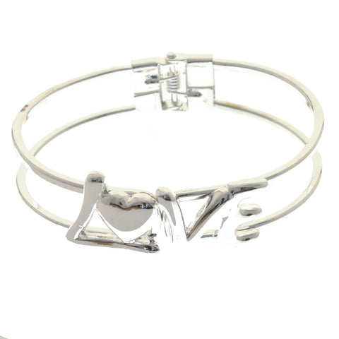 Mi Amore Hinged Fashion-Bracelet Silver-Tone