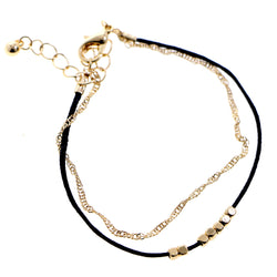 Mi Amore Simple Strand-Bracelet Gold-Tone/Black