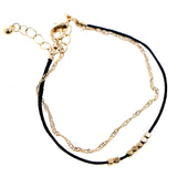 Mi Amore Simple Strand-Bracelet Gold-Tone/Black