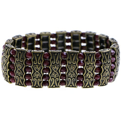 Mi Amore Antiqued Stretch-Bracelet Gold-Tone/Red