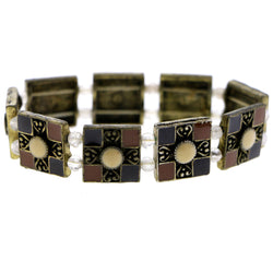 Mi Amore Antiqued Stretch-Bracelet Brown/Gold-Tone