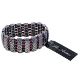 Mi Amore Antiqued Stretch-Bracelet Silver-Tone/Red