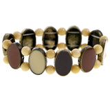 Mi Amore Antiqued Stretch-Bracelet Brown/Gold-Tone