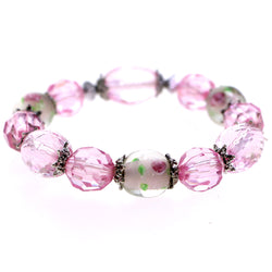 Mi Amore Flower Stretch-Bracelet Pink/White