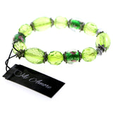 Mi Amore Flower Stretch-Bracelet Green/White