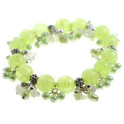 Mi Amore Stretch-Bracelet Green/Silver-Tone