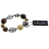 Mi Amore Stretch-Bracelet Brown/Silver-Tone